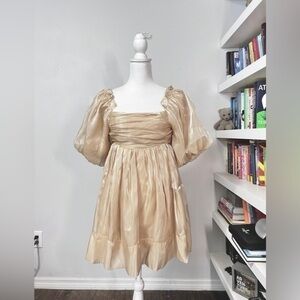 Mabel FRANKIE SHINY ORGANZA BABYDOLL taupe size small